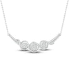 Thumbnail Image 0 of Three-Stone Diamond Necklace 1/2 ct tw Round-Cut Sterling Silver 18"