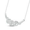 Thumbnail Image 1 of Three-Stone Diamond Necklace 1/2 ct tw Round-Cut Sterling Silver 18"