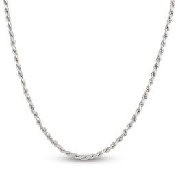 Solid Rope Chain Necklace Sterling Silver 22&quot;