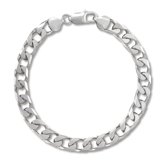 Sterling flattened curb chain bracelet