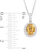 Thumbnail Image 2 of Citrine & White Lab-Created Sapphire Necklace Sterling Silver 18&quot;