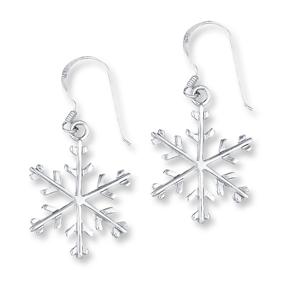 Silver Snowflake Earring Studs