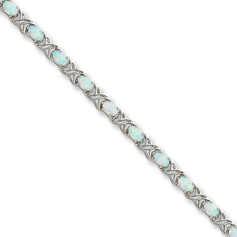 Main Image 1 of Hugs & Kisses Opal Bracelet Sterling Silver