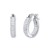 Thumbnail Image 1 of Crystal Hoop Earrings Sterling Silver