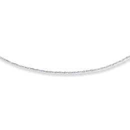 Solid Singapore Chain Necklace Sterling Silver 24&quot;