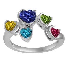 Heart Birthstone Family & Mother's Ring (2-5 Stones)