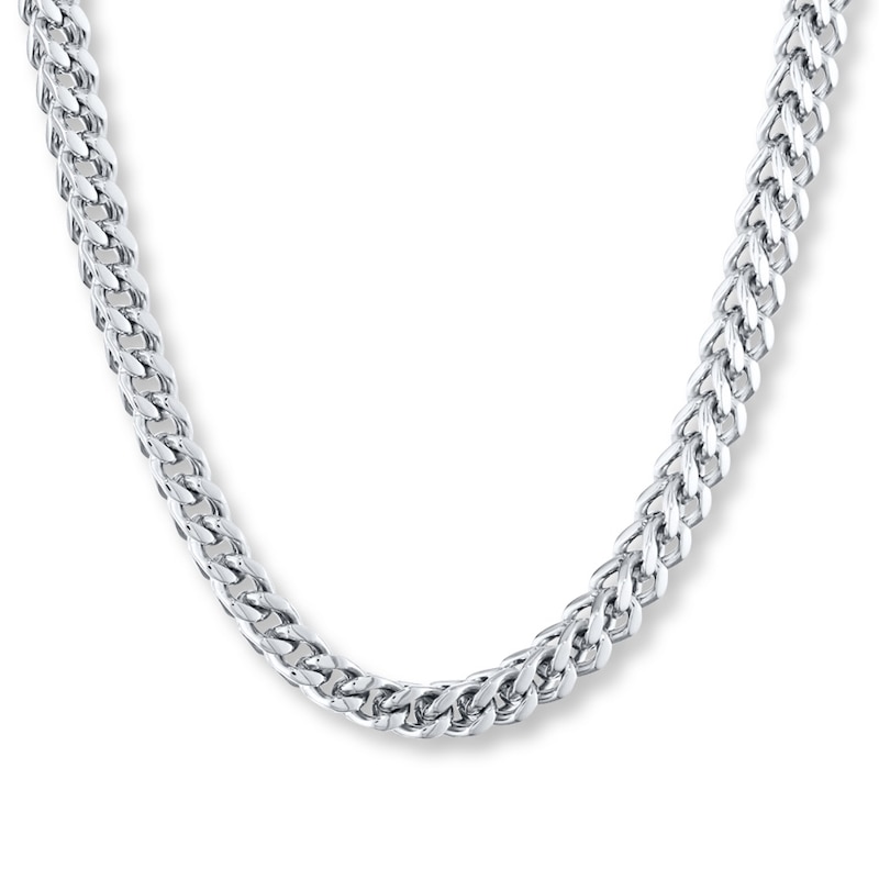 6 mm Silver-Tone Stainless Steel Cuban Chain Necklace, In stock!