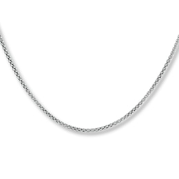 Solid Popcorn Chain Necklace Sterling Silver 24&quot;