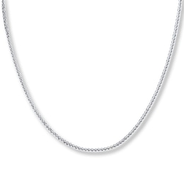 Solid Wheat Chain Necklace Sterling Silver 24&quot;