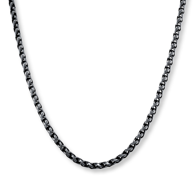 Solid Wheat Chain Necklace 3mm Stainless Steel 24