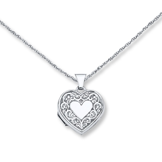Kay Outlet Forever in My Heart Locket Necklace Sterling Silver 18