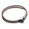 Thumbnail Image 1 of Men's Leather Bracelet Stainless Steel 8.5&quot;