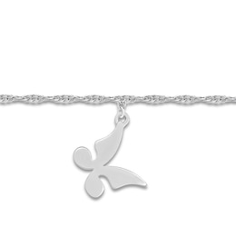 Butterfly Anklet Sterling Silver 9&quot;