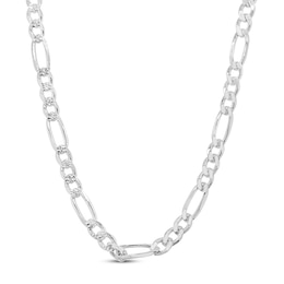 Solid Figaro Link Chain Necklace Sterling Silver 20&quot;