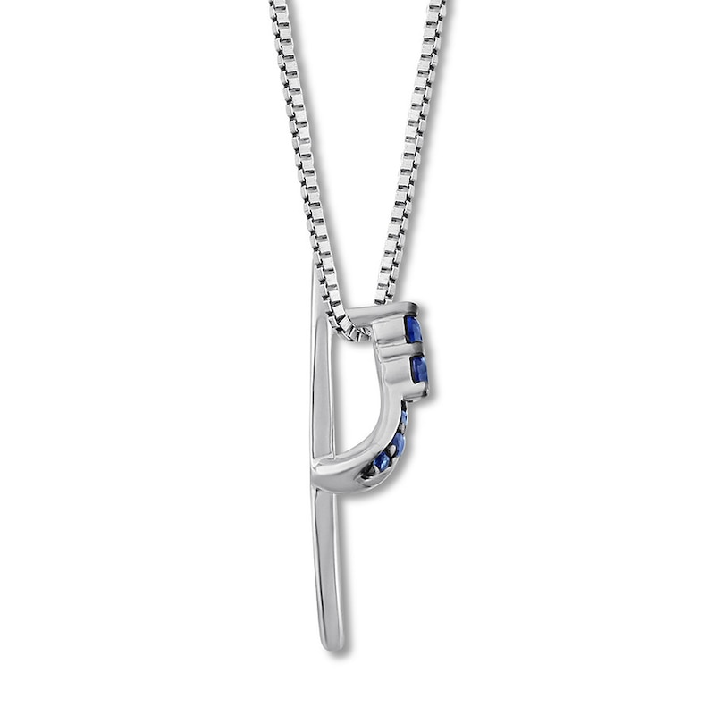 Flip Flop Necklace Lab-Created Sapphires Sterling Silver