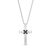 Thumbnail Image 1 of Men's Cross Necklace Black Ion Plating Stainless Steel 24&quot;