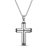 Thumbnail Image 1 of Men's Cross Necklace Black Ion Plating Stainless Steel 24&quot;