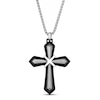 Thumbnail Image 1 of Men's Cross Necklace Black Ion Plating Stainless Steel 24&quot;