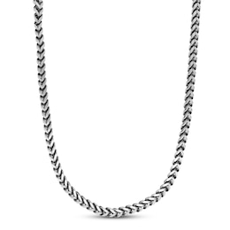 Solid Foxtail Chain Necklace Black Ion Plating Stainless Steel 24&quot;