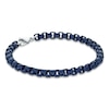 Thumbnail Image 1 of Solid Box Chain Bracelet Blue Acrylic Stainless Steel 9&quot;