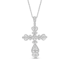 Thumbnail Image 1 of Diamond Cross Necklace 1/8 ct tw Round-cut Sterling Silver 18&quot;