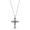 Thumbnail Image 1 of Men's Black Diamond Cross Necklace 1/6 ct tw Black Ion-Plating & Stainless Steel 24&quot;