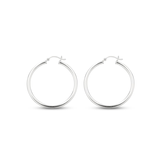 Tube Hoop Earrings Sterling Silver 20mm