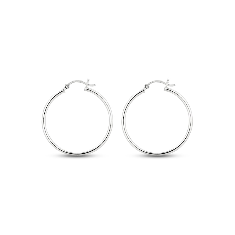 Main Image 1 of Tube Hoop Earrings Sterling Silver 30mm