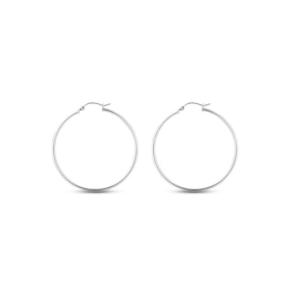 Tube Hoop Earrings Sterling Silver 40mm