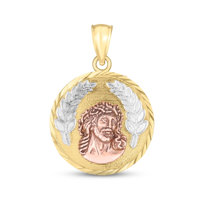 Main Image 1 of Reversible Jesus & Mary Medallion Charm 14K Two-Tone Gold