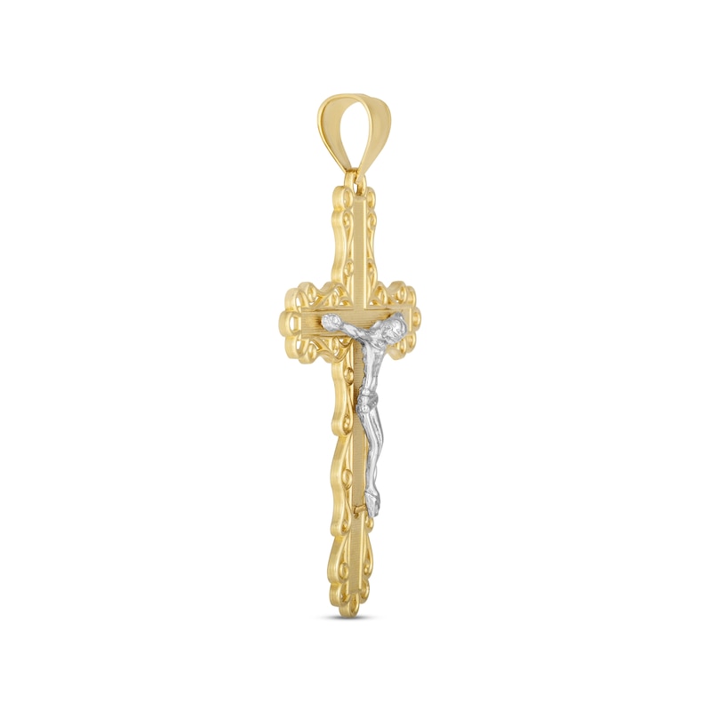 Men's Large Crucifix Charm 10K Two-Tone Gold