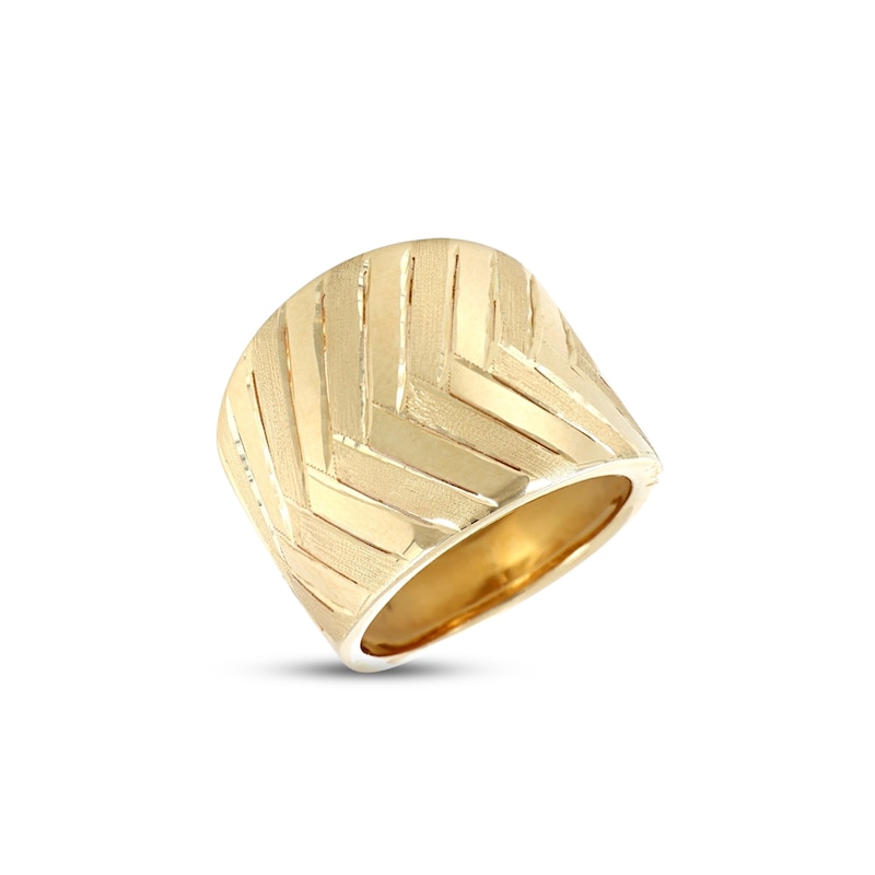 Main Image 1 of Chevron Ring 10K Yellow Gold - Size 7