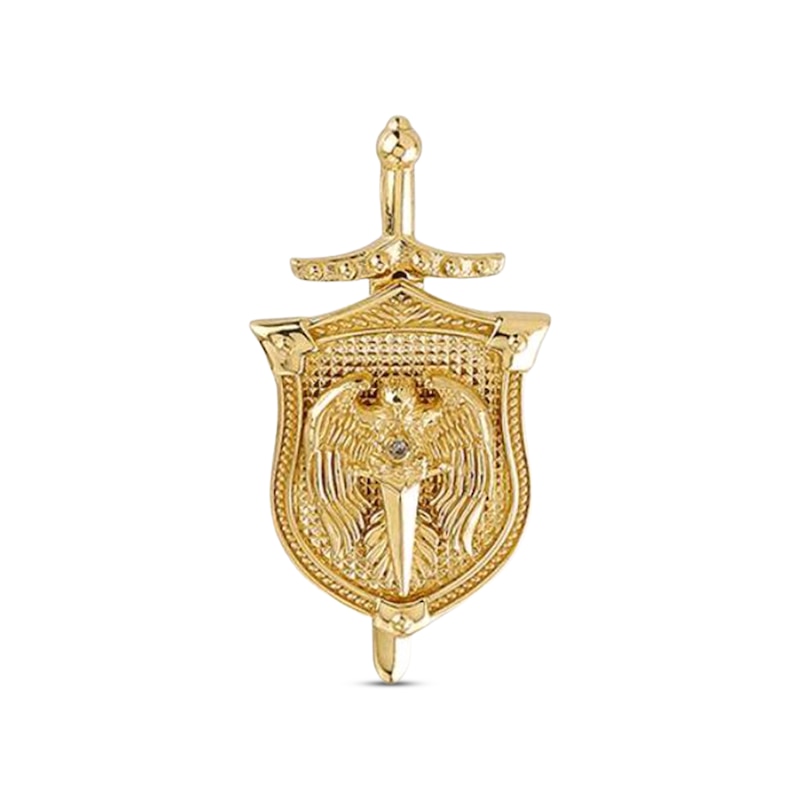 Main Image 1 of Men's Sword & Shield Charm 10K Yellow Gold