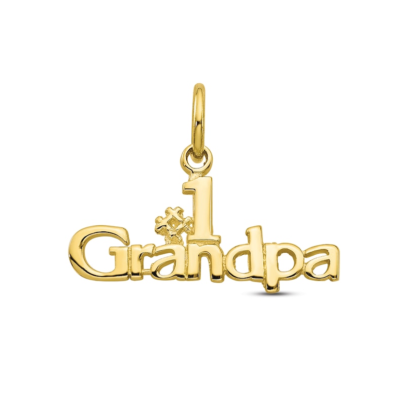 Main Image 1 of Men's &quot;#1 Grandpa&quot; Charm 10K Yellow Gold