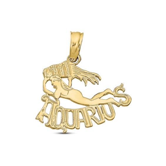 Aquarius Zodiac Charm 10K Yellow Gold