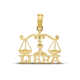 Libra Zodiac Charm 10K Yellow Gold
