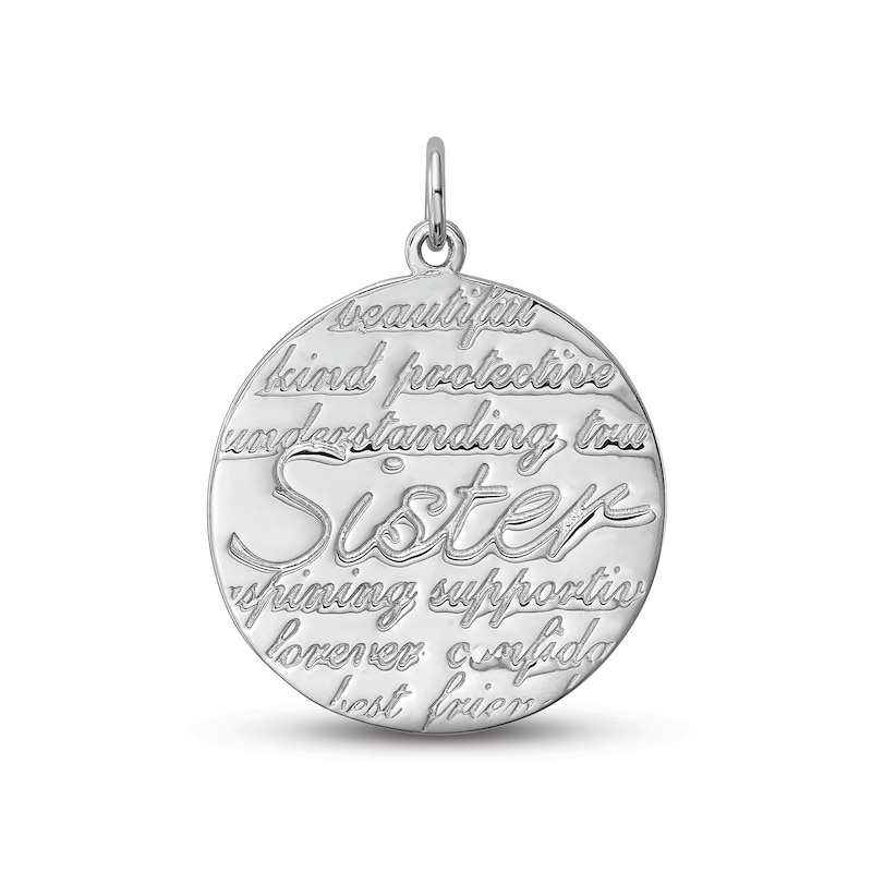 Main Image 1 of &quot;Sister&quot; Disc Charm Sterling Silver