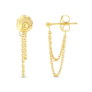 Double Chain Dangle Earrings 14K Yellow Gold | Kay Outlet