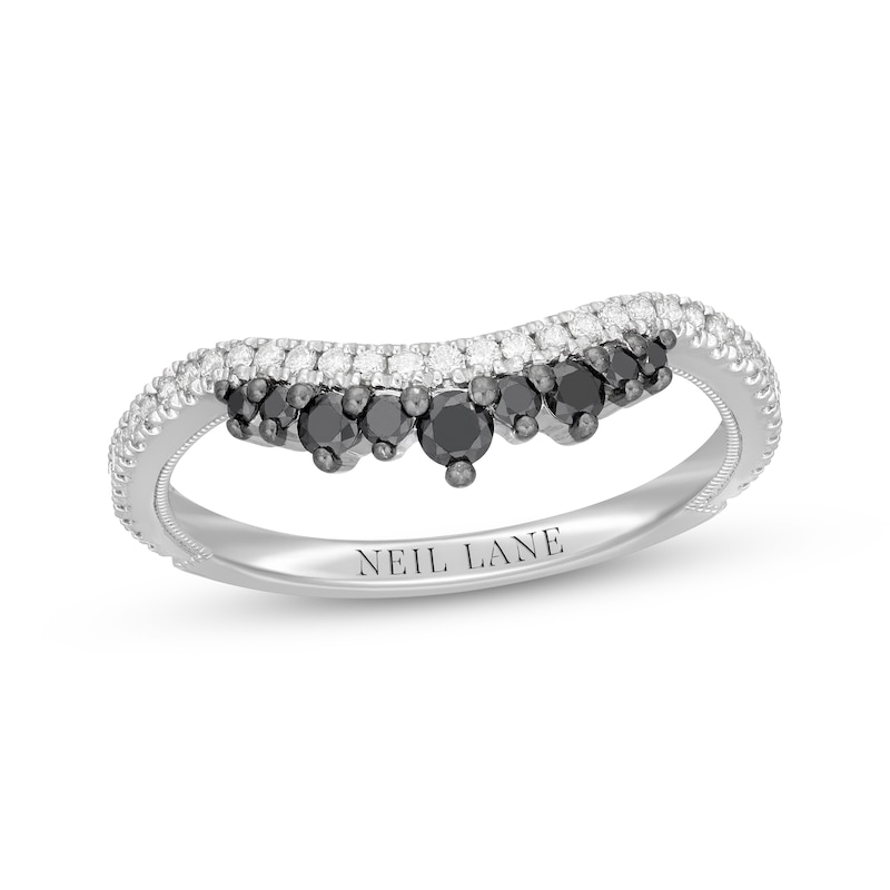 Main Image 1 of Neil Lane Black & White Diamond Wedding Band 3/8 ct tw Round-cut 14K White Gold