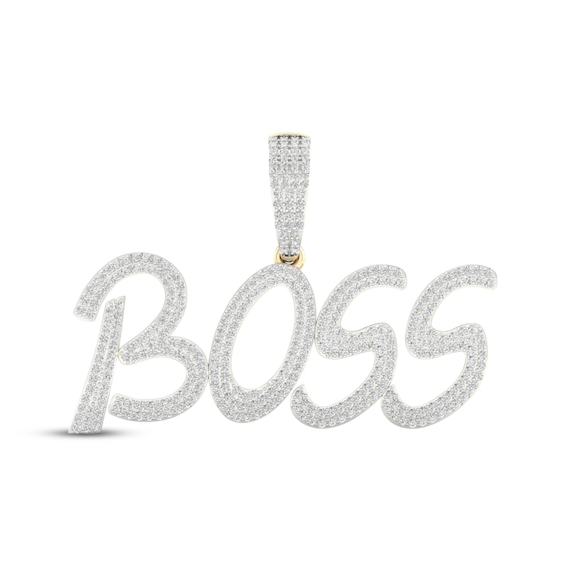 Main Image 1 of Men's Diamond &quot;Boss&quot; Charm 1 ct tw 10K Yellow Gold