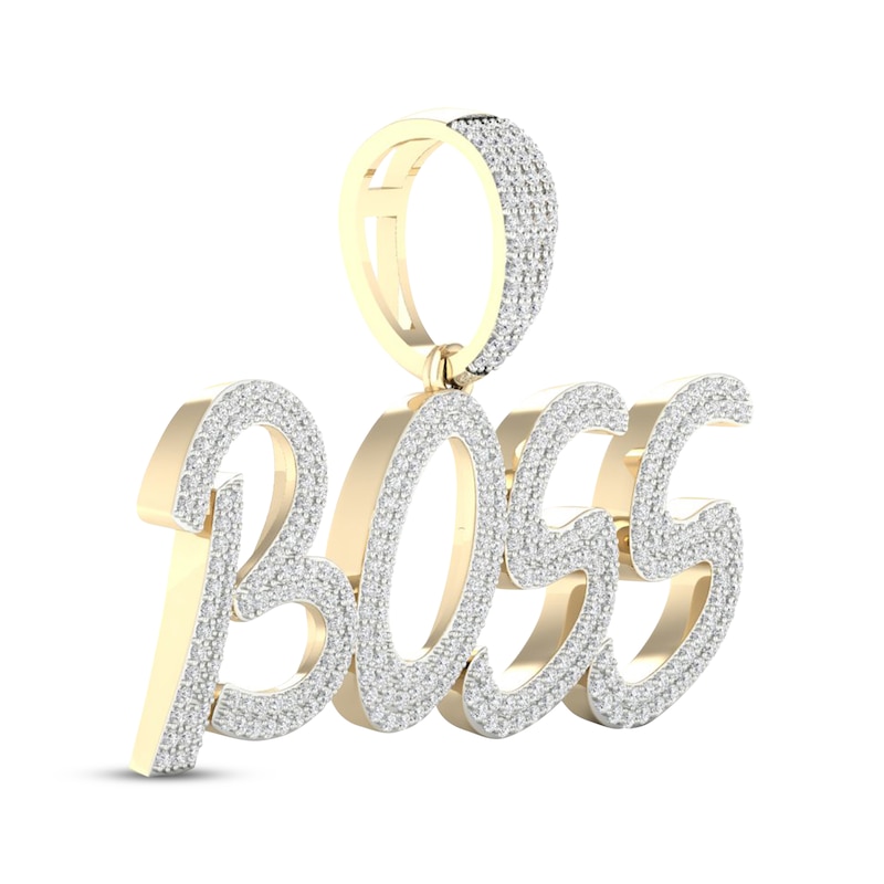 Main Image 2 of Men's Diamond &quot;Boss&quot; Charm 1 ct tw 10K Yellow Gold