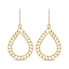 Thumbnail Image 2 of Diamond-Cut Open Teardrop Dangle Earrings 10K Yellow Gold