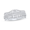 Thumbnail Image 1 of Baguette & Round-Cut Diamond Wavy Ring 1 ct tw 10K White Gold