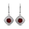 Thumbnail Image 1 of Cushion-Cut Garnet & Diamond Accent Dangle Earrings Sterling Silver