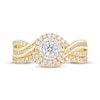 Thumbnail Image 3 of Round-Cut Diamond Bypass Bridal Set 1 ct tw 14K Yellow Gold