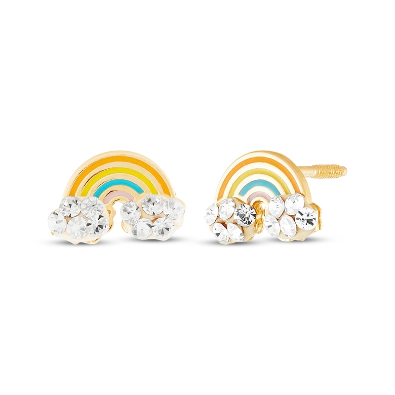 Main Image 1 of Children's Enamel Rainbow Stud Earrings 14K Yellow Gold