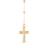 Thumbnail Image 2 of Rosary Necklace with Diamond-Cut Beads 14K Tri-Tone Gold 20&quot;