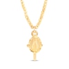 Thumbnail Image 1 of Cross & Virgin Mary Charm Beaded Necklace 14K Yellow Gold 18&quot;