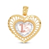 Thumbnail Image 1 of Quinceañera Diamond-Cut Heart Charm 14K Tri-Tone Gold