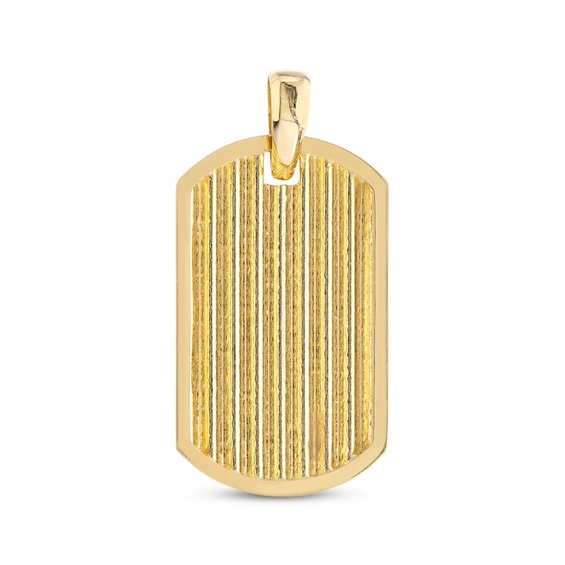 Main Image 1 of Ribbed Dog Tag Charm 14K Yellow Gold